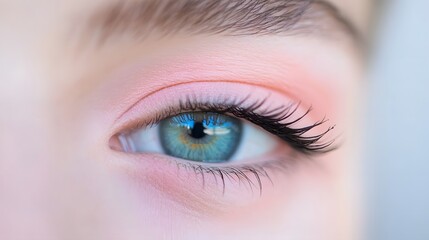 Obraz premium An eye with a sunlight reflection, Generative AI 