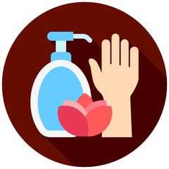 Fototapeta premium Lotion rounded flat color icon, use for UI, UX, app and web development, digital or print. for beauty, personal care, body treatment.