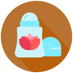 Deodorant rounded flat color icon, use for UI, UX, app and web development, digital or print. for beauty, personal care, body treatment.