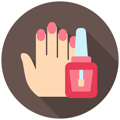 Obraz premium Nail Polish rounded flat color icon, use for UI, UX, app and web development, digital or print. for beauty, personal care, body treatment.