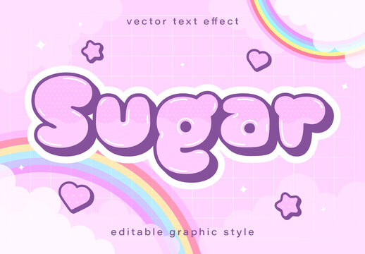 Pastel Bubble Kawaii Font Cute Cartoon Text