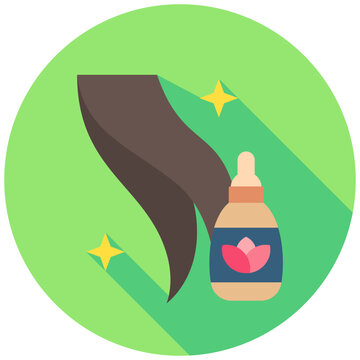 recommend clip art: Scalp Oil rounded flat color icon, use for UI, UX, app and web development, digital or print. for beauty, personal care, body treatment.