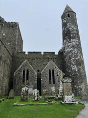 Gloomy Irish castle ruins architecture
