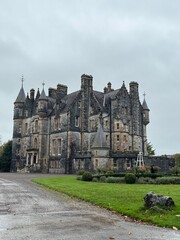 Irish castle on a rainy day 