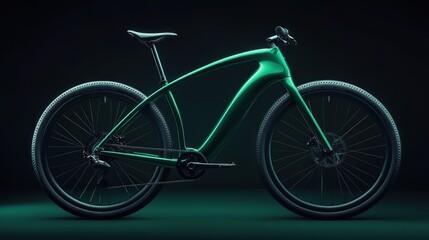 Fototapeta premium Sleek Green Electric Bicycle: A Futuristic Design