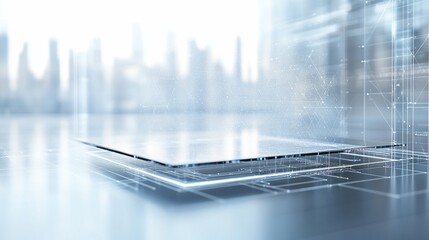 Fototapeta premium Futuristic platform city background technology display
