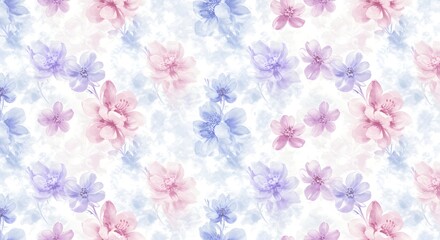 Elegant watercolor floral patterns in pastel shades, seamless and intricate, ideal for backgrounds