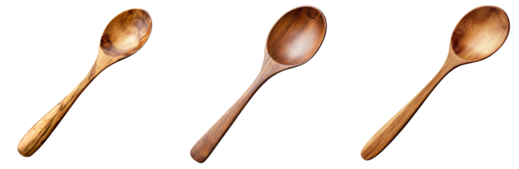  Wooden spoon isolated on transparent background PNG