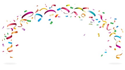 Colorful Confetti Ribbons Celebrate Festive Occasion