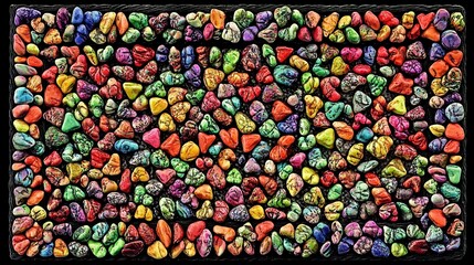Colorful Stones Arranged In A Rectangular Pattern
