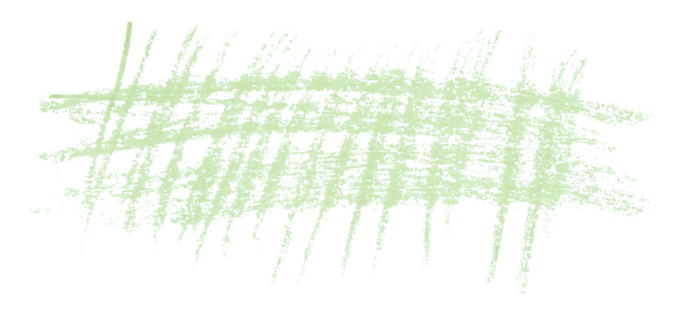 green pencil strokes isolated on transparent background