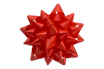 red ribbon on isolated on transparent background.