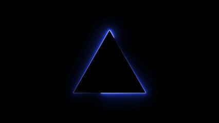 Fototapeta premium Abstract glowing neon light triangle icon background illustration.
