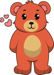 Cute Bear Cartoon Illustration. Isolated Vector Character