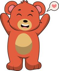 Cute Bear Cartoon Illustration. Isolated Vector Character