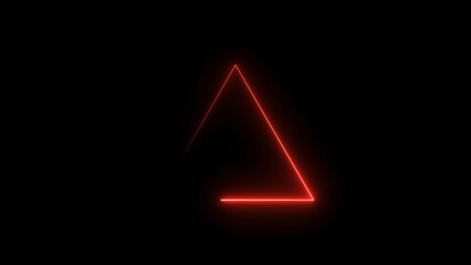 Abstract beautiful neon triangle shape icon background 4k illustration.