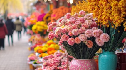 Blossom booth celebrating the lunar new year festivity