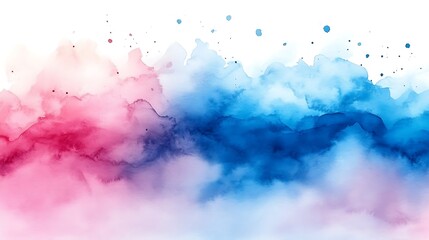 Obraz premium Abstract Watercolor Painting Pink Blue Hues