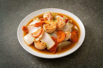 stir-fried Chinese cabbage with shrimps