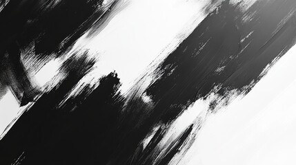Obraz premium Abstract Black and White Brush Stroke Painting