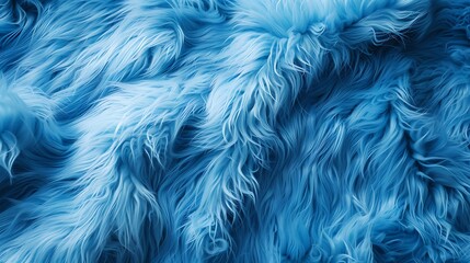 Obraz premium Blue fluffy fabric background. Blue fur texture