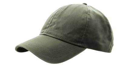 Green baseball cap on transparent background