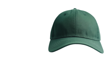 Green baseball cap on transparent background