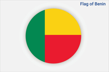 High detailed flag of Benin. National Benin flag. Africa. 3D illustration.