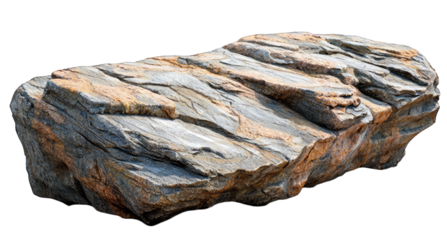 Isolated layered rock formation for landscape design