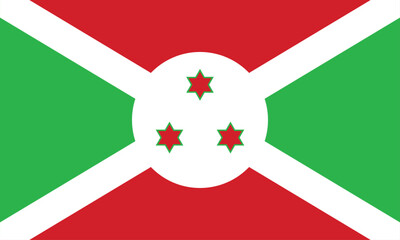 High detailed flag of Burundi. National Burundi flag. Africa. 3D illustration.