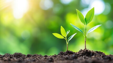 Young plant sprouting from soil in sunlight symbolizing growth and small business coaching concepts