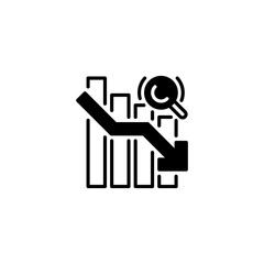 Market Analysis Negative line icon. Universal creative premium symbol. Vector sign icon logo template. Vector illustration