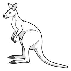Simple kangaroo clipart with white background.