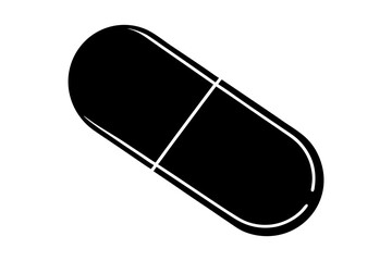 Capsule Silhouette Vector Icon
