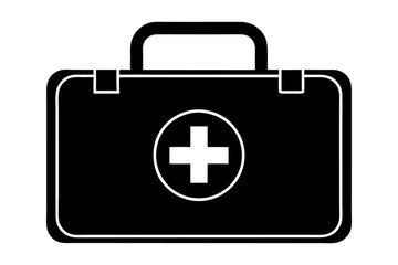 First Aid Kit Silhouette Vector Icon
