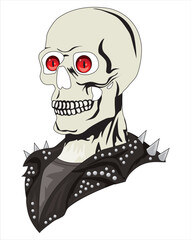 Bad skeleton man rider with jacket