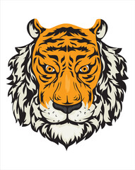 Cartoon Tiger Face Mascot Logo Vector