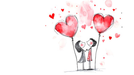 ? Funny Valentine's Day card with humorous love quote and doodles isolated on white background in HD