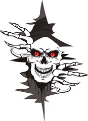 Skull tearing out of the wall