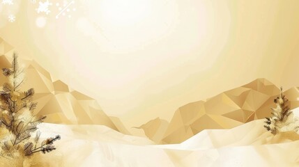 Obraz premium A serene winter landscape with soft colors and geometric shapes.