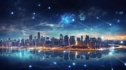 Obraz premium 5G, 6G, Big data wireless network, high speed internet, cloud computing or connect diagram technology, Data storage, service, synchronize, online, financial, Connectivity global, smart city, Gen AI