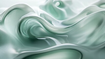 Obraz premium Abstract Green Liquid Swirling Fluid Design