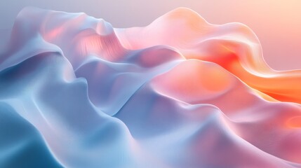 Obraz premium Abstract Pastel Waves Digital Art Design