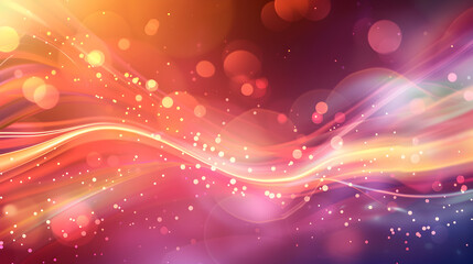 Obraz premium Abstract colorful wave design with soft lights and bokeh effects.