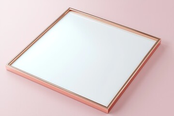 Fototapeta premium White and rose-gold 3D frame dynamically presented on a clean gradient.