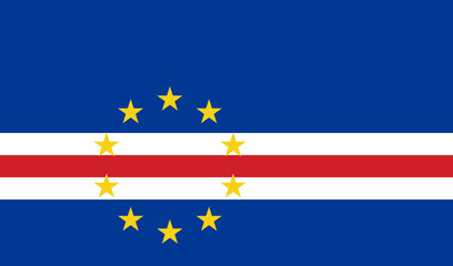 Obraz premium High detailed flag of Cape Verde. National Cape Verde flag. Africa. 3D illustration.
