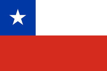 Naklejka premium High detailed flag of Chile. National Chile flag. South America. 3D illustration.