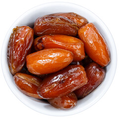 Ramadan Sweet Dates in Glass Bowl - Authentic Middle Eastern Dates