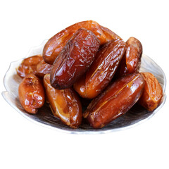 Ramadan Sweet Dates in Glass Bowl - Ramadan Food Icon: Fresh Dates