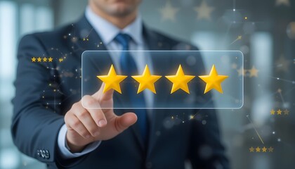 professional man touching screen